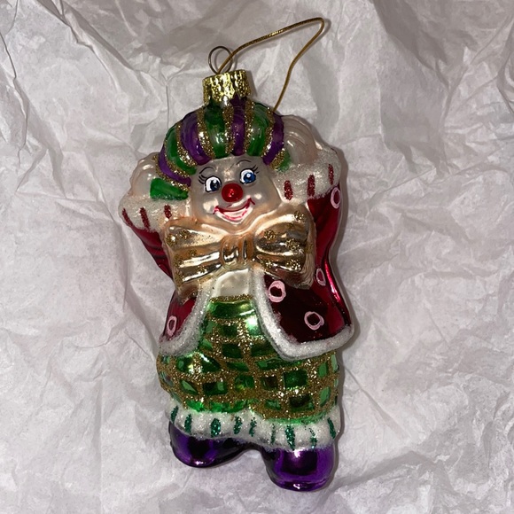 Ameri Christmas Holiday Clown Glass Ornament - Picture 1 of 7